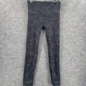 SPANX Look At Me Now Leggings Medium Gray & Black Camo Slimming Seamless